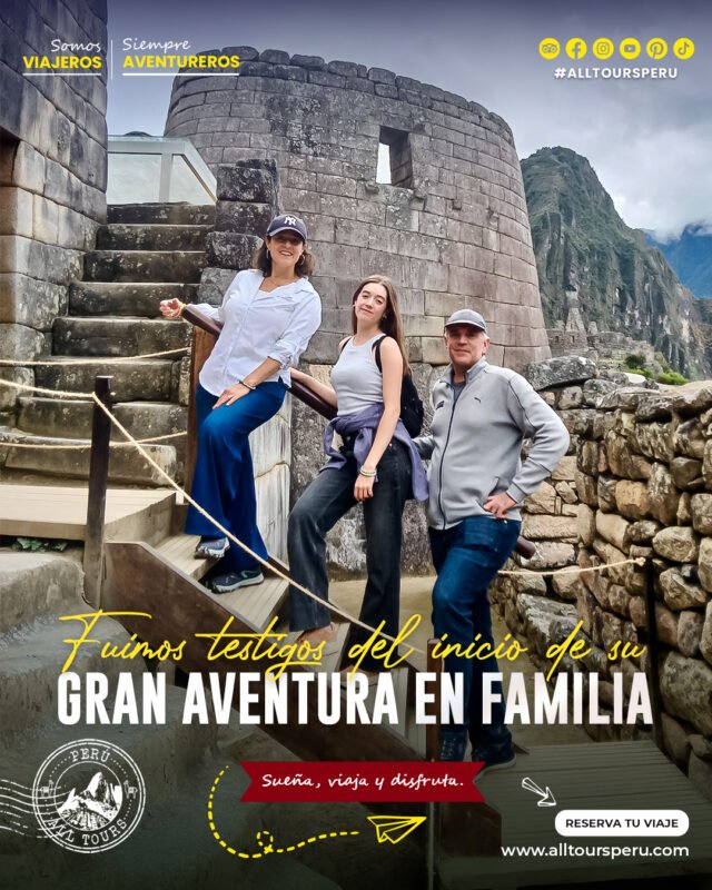 💛 Un viaje que quedará en nuestros corazones… para siempre. 💛

En All Tours Peru fuimos parte de la historia de esta hermosa familia, acompañándolos a cumplir un gran sueño: llegar juntos a la majestuosa Machu Picchu.
Fueron días de risas, abrazos y miradas que decían más que mil palabras, rodeados de paisajes que roban el aliento y una historia que se siente en cada paso. 🏔️✨

Porque los viajes terminan… pero los recuerdos en familia duran toda la vida.
Gracias por dejarnos ser parte de esta experiencia única.

📍 Machu Picchu – Perú

✨ Tu próxima gran aventura empieza aquí
Reserva tu experiencia con All Tours Peru y haz realidad el viaje que siempre soñaste.

📲 ¡No lo dejes para después, tu viaje soñado te está esperando!:
🎒 Viaja con propósito. Viaja con alma.
🔴 Sueña.
⚪ Viaja.
🔴 Disfruta.

✈️ Conoce, siente y vive Machu Picchu… nosotros te llevamos.

📩 Contáctanos ahora:
📱 WhatsApp: https://walink.co/bc0525
📷 Instagram: #alltoursperu
📧 Email: info@alltoursperu.com
🌐 Web: www.alltoursperu.com

#AllToursPeru #MachuPicchu #ViajeEnFamilia #SueñoCumplido #PeruTravel #ViajaConPropósito #TurismoPeru #PeruDestinos #FamiliasViajeras #SueñaViajaDisfruta #AventuraEnPeru #CuscoPeru #TravelPeru #VisitaPeru #maravilladelmundo